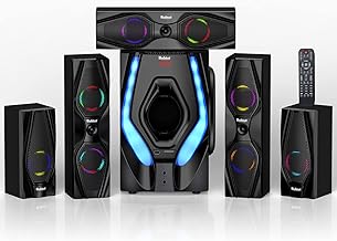 Bobtot Home Theater Systems Surround Sound Speakers - 1200 Watts 10 inch Subwoofer 5.1/2.1 Channel Audio Stereo System with HDMI ARC Optical Bluetooth Input for 4K TV Ultra HD AV DVD FM Radio USB