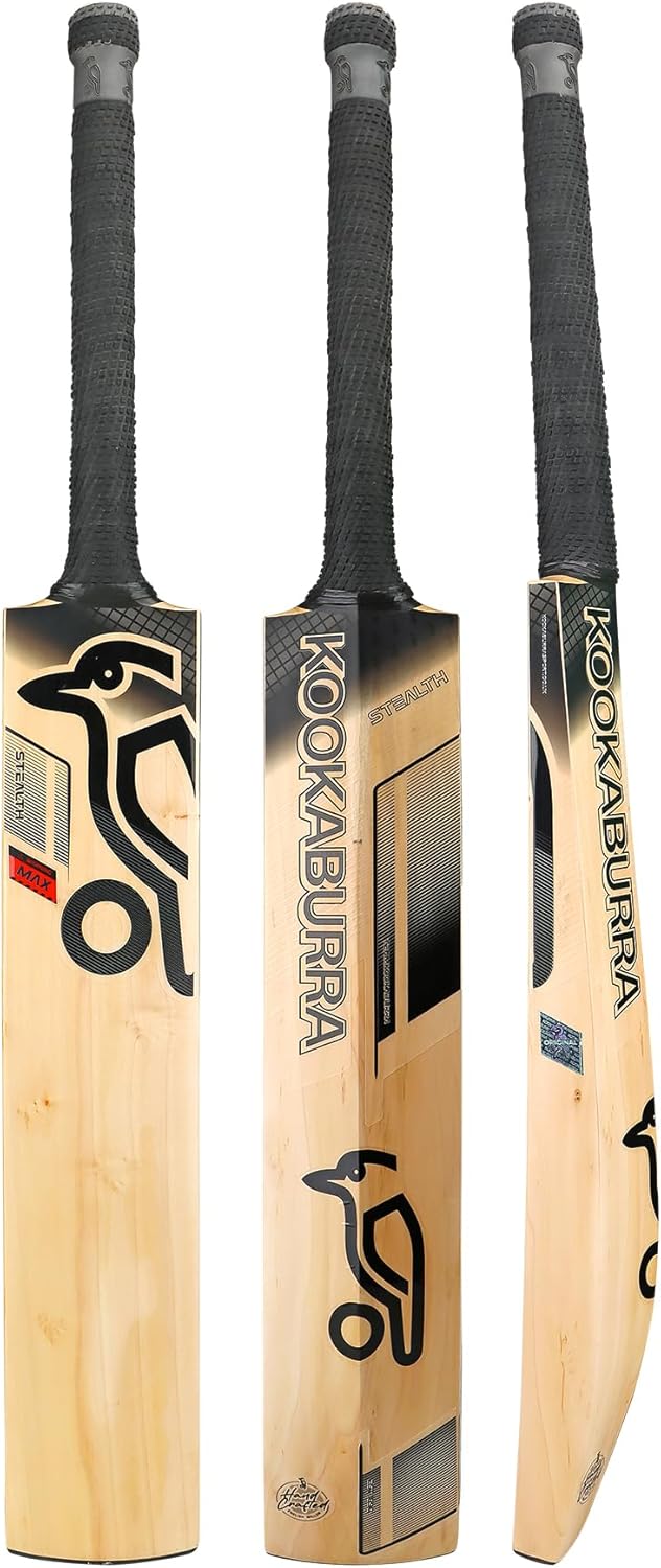 Kookaburra Stealth Max Cricket Bat, Short Handle, Black
