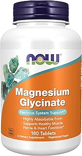 NOW Foods Supplements, Magnesium Glycinate 100 mg, Highly Absorbable Form, 180 Tablets