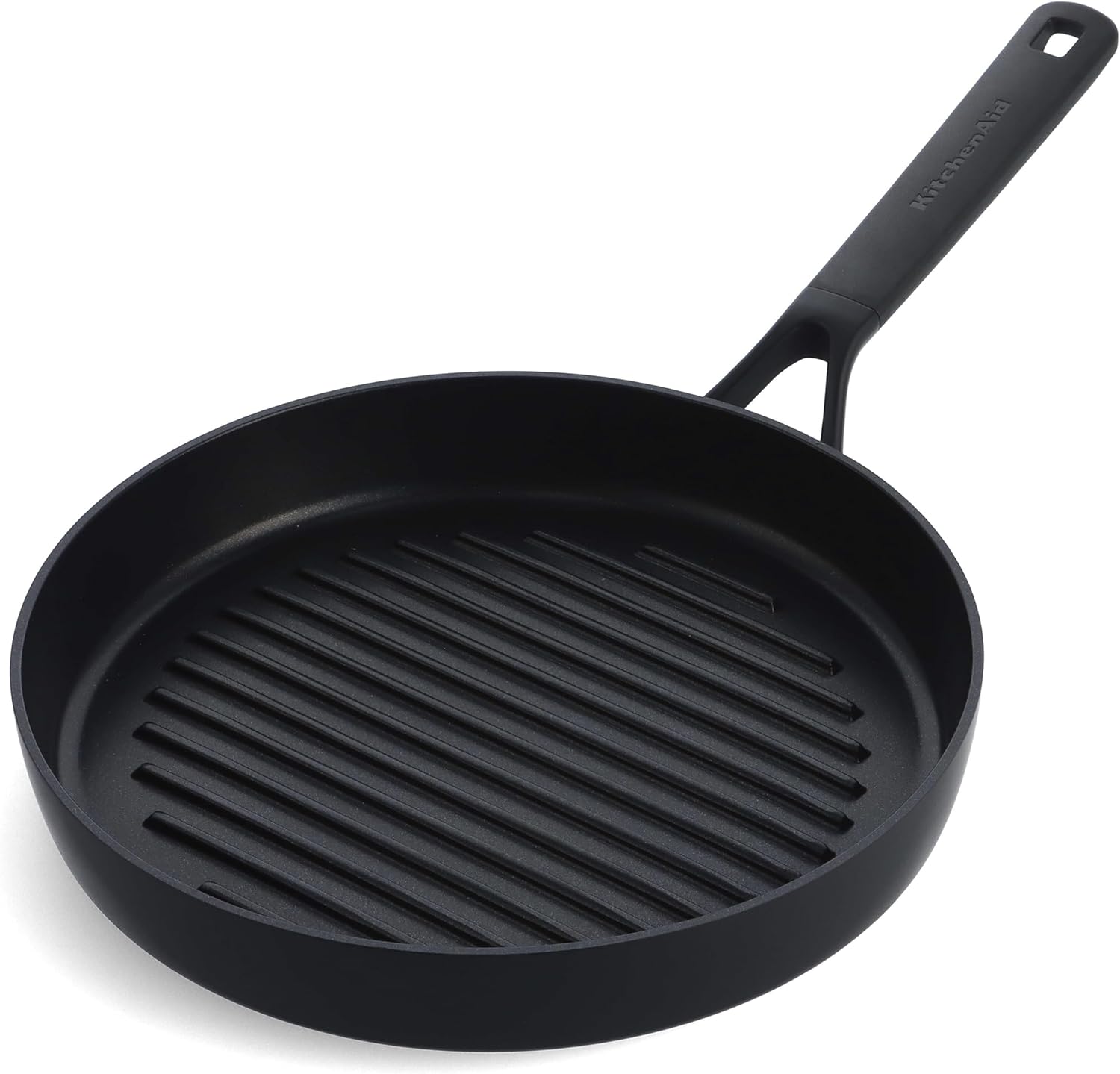 KitchenAid Classic Forged Hard Anodized PFAS-Free Healthy Ceramic Non-Stick, 28 cm Grill Pan, Induction, Oven Safe, Black