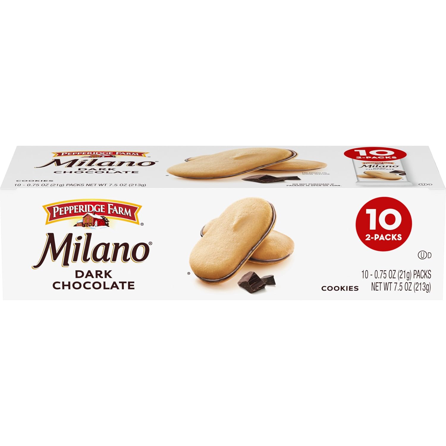 Pepperidge Farm Milano Cookies, Dark Chocolate, 10 Packs, 2 Cookies per Pack