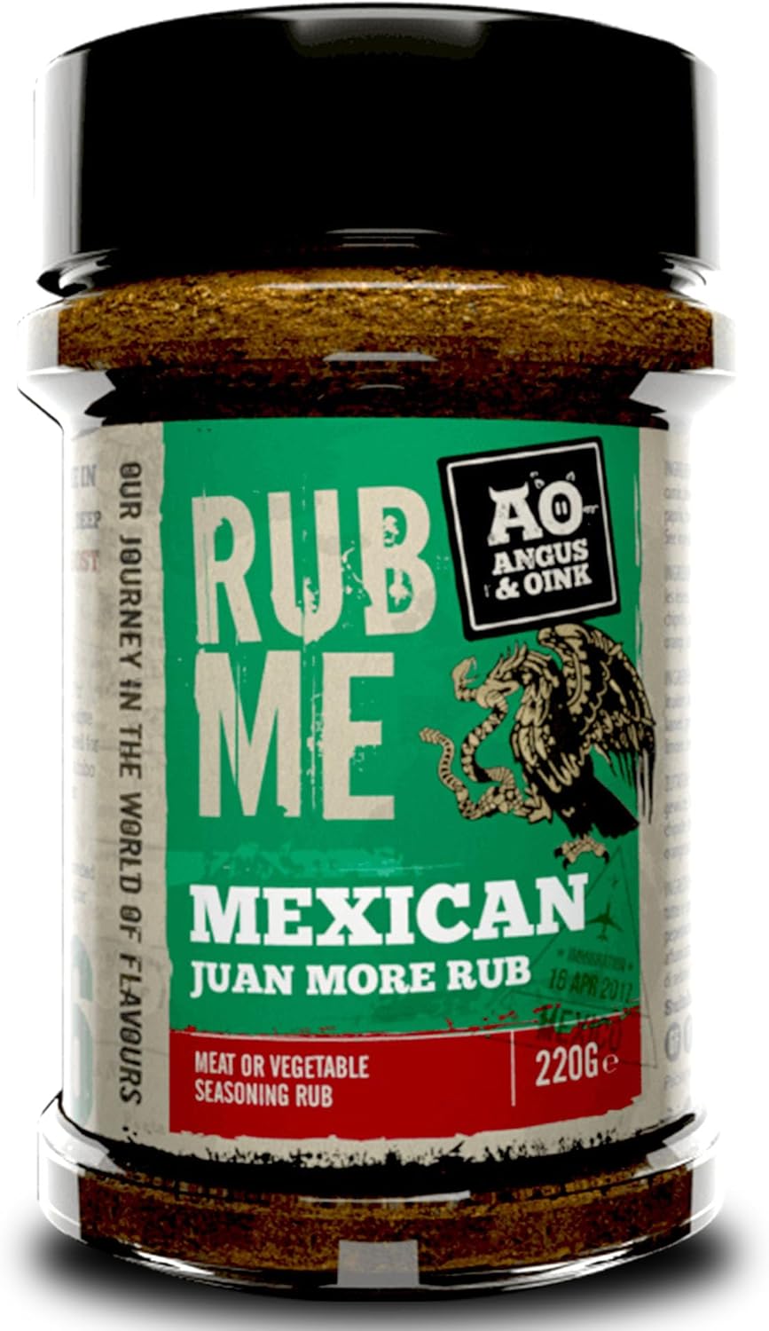 Angus & Oink | Rub Me Mexican Juan More BBQ Seasoning | Authentic Mexican Flavour Infusion | Perfect for Tacos, Cuban Sandwiches & BBQ Dishes | Gluten-Free | 220g