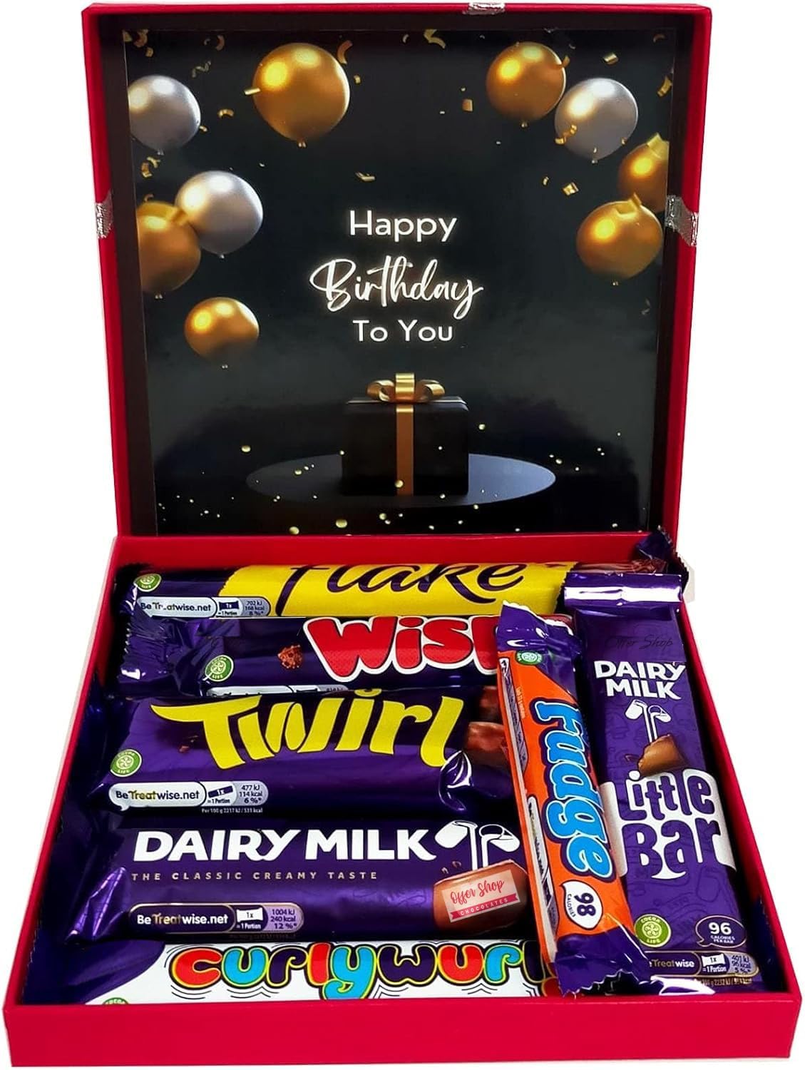 Happy Birthday Chocolate Gift Full Sized Bars Letter box Present for Milk Chocolate Lovers