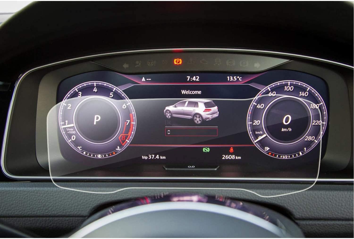 LFOTPP Golf 7 MK7 7.5 GTI GTD GTE R 12.3-inche Dashboard Screen Protector, Tempered Glass Protection Flim