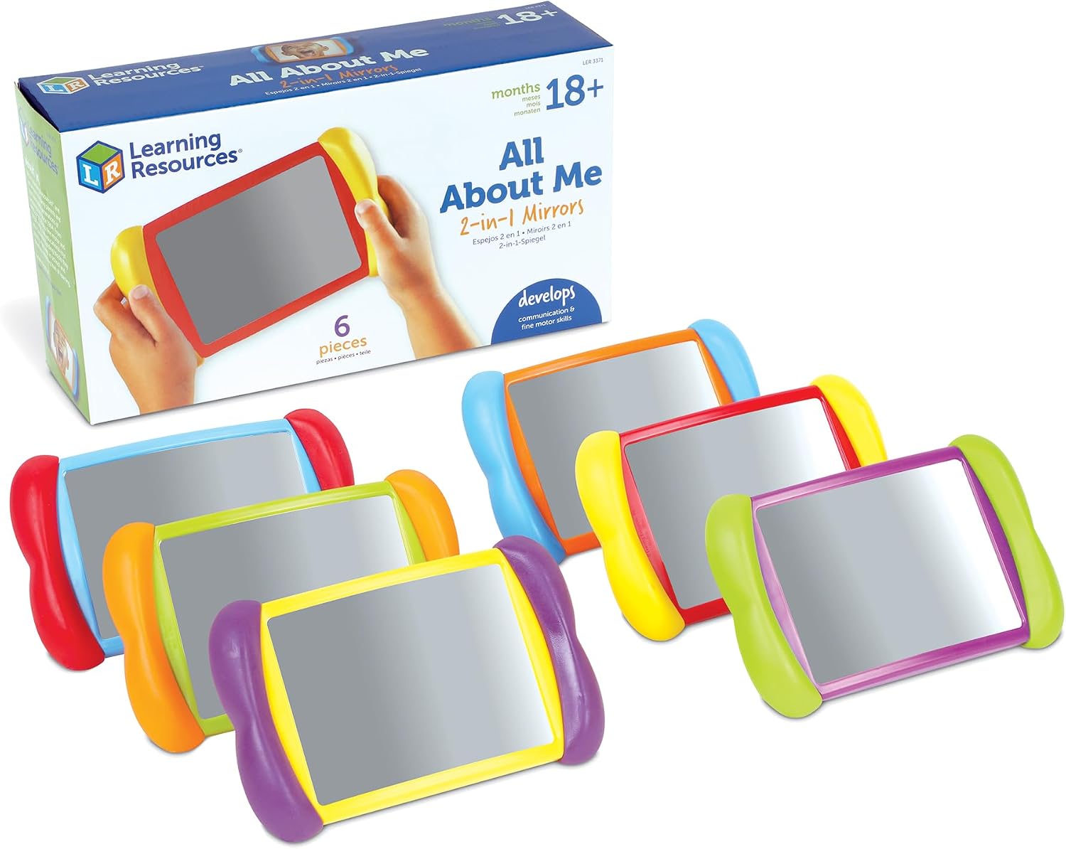 Learning Resources All About Me 2-in-1 Mirrors, Ages 18+ Months, Toddler Mirror Toy, Builds Self-Awareness & Emotional Skills