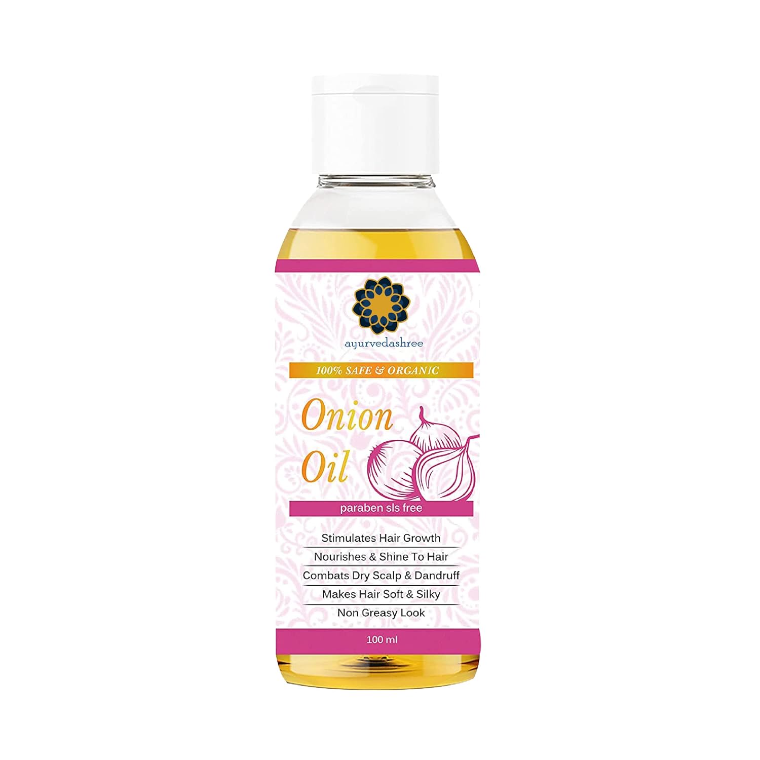 Hair Oil with Red Onion, Black Seed, Coconut, Almond, and Sesame - 100 Ml 3.38 fl oz - Natural Ingredients, Healthy Scalp, Shine, and Growth Support