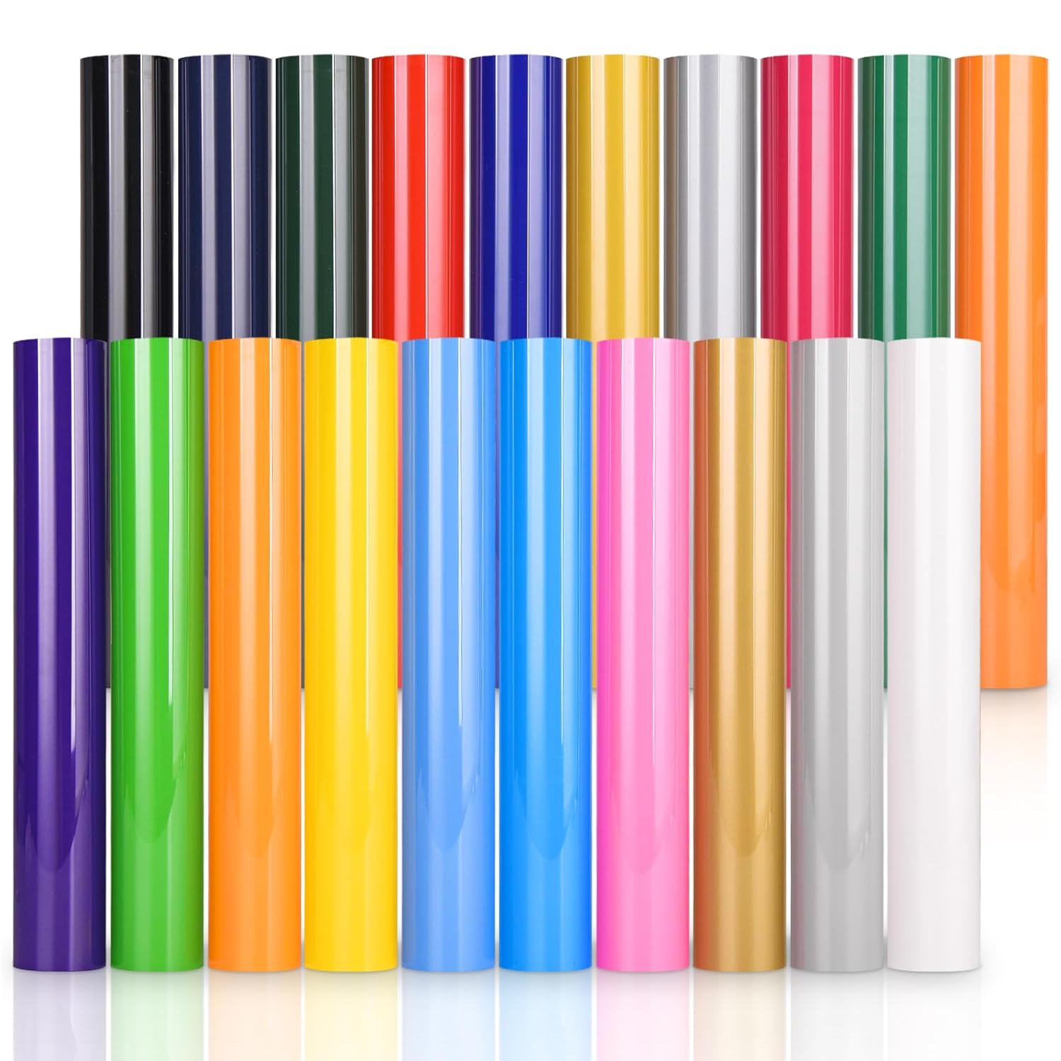 IModeur 20 Pack Heat Transfer Vinyl Sheets - 30.5 x 20 cm Iron on Vinyl for Cricut Maker, Silhouette Cameo, HTV Vinyl Bundle for Shirt, Clothes, Hats, Pants, Other Fabric