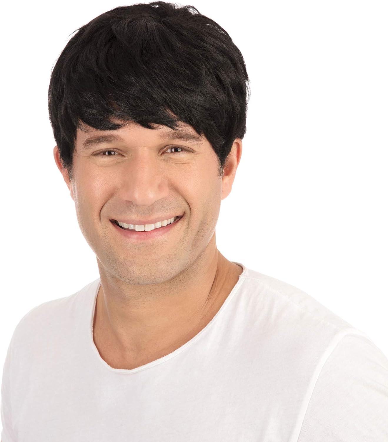 Short Black Wig for Male - 1 Piece - Authentic Design, Perfect Accessory for 1970s-Themed Parties, Music Festivals, Cosplay, & More Halloween, World Book Day