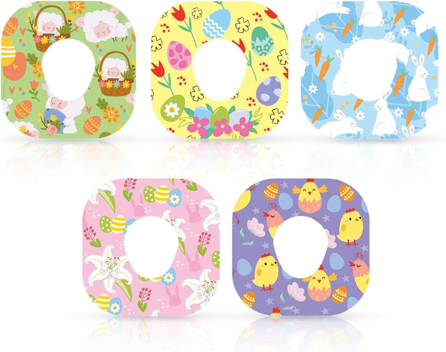 Tinoaly 25pcs Adhesive Patches for Dexcom G7, Easter Styles CGM Sensor Covers, Waterproof Breathable Tape Sticker Overpatch Accessories, Compatible with Dexcom G7