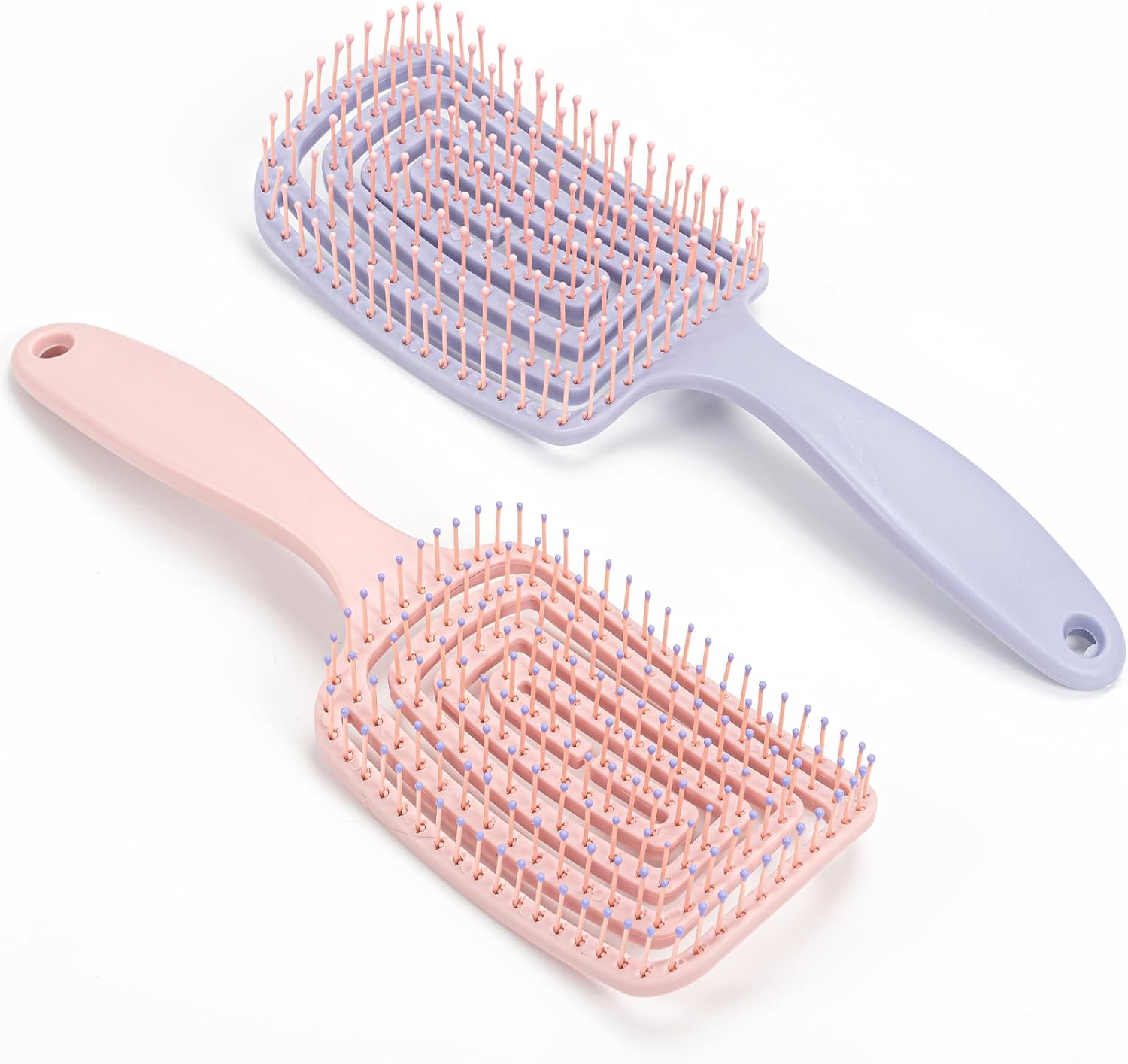 Yikki 2Pack Detangle Hair Brush for Wet & Dry Hair – Curved Vent Hair Brush Detangler for Women, Men – Easy Detangling for Curly, Straight & Thick Hair, No Pull Massage