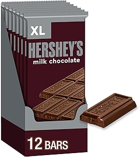 HERSHEY'S Milk Chocolate XL, Candy Bars, 4.4 oz (12 Count, 16 Pieces)
