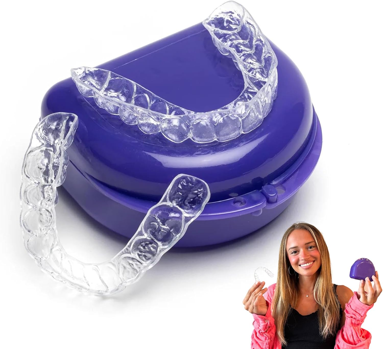 Custom Clear Dental Retainers Upper & Lower Retainers | at Home Kit for Perfect Fit Great for Replacement Retainers | Dental Grade Retainer for Teeth Stability (Upper & Lower)