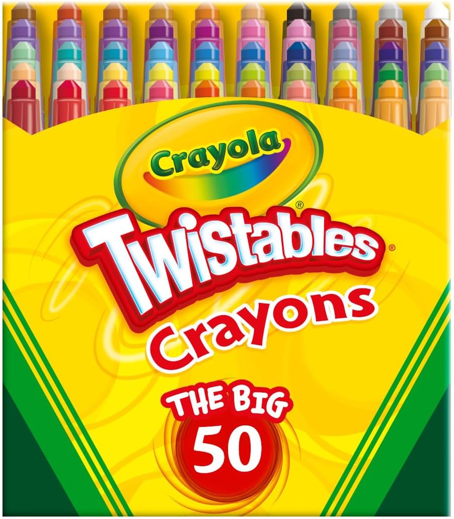 Crayola Mini Twistables Crayons for Kids (50ct), Cute School Supplies for Girls & Boys, Toddler Crayons for Coloring Books, Back to School Gifts for Kids