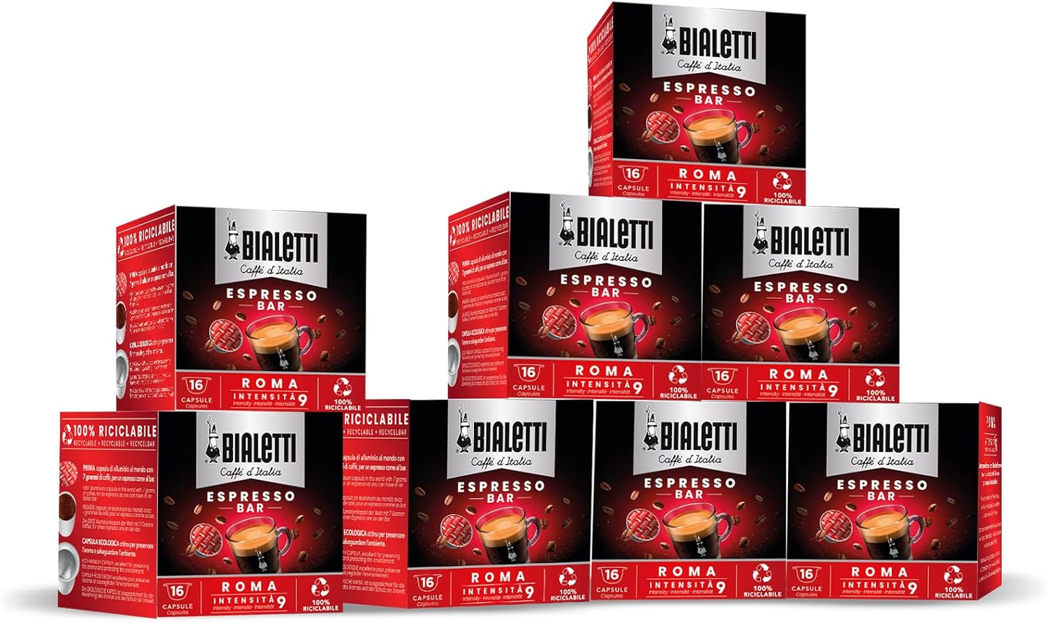 Bialetti Instant Espresso Pods – Roma Roast, Compatible with Gioia Machines, Single Serve Capsules, Rich Italian Flavor (128 Count)