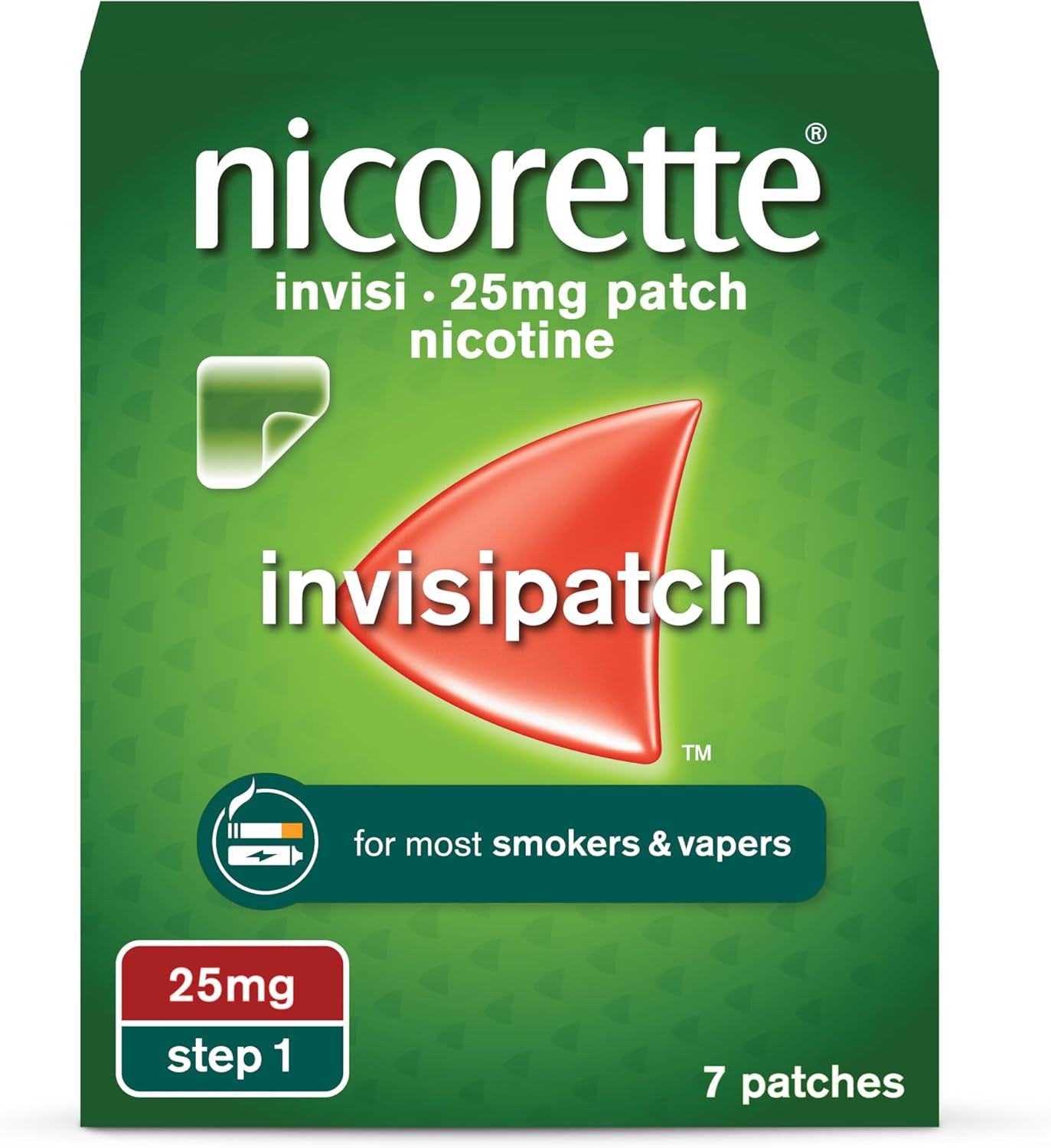 Nicorette InvisiPatch, Step 1, 25 mg, 7 Nicotine Patches (Quit Smoking & Stop Smoking Aid)