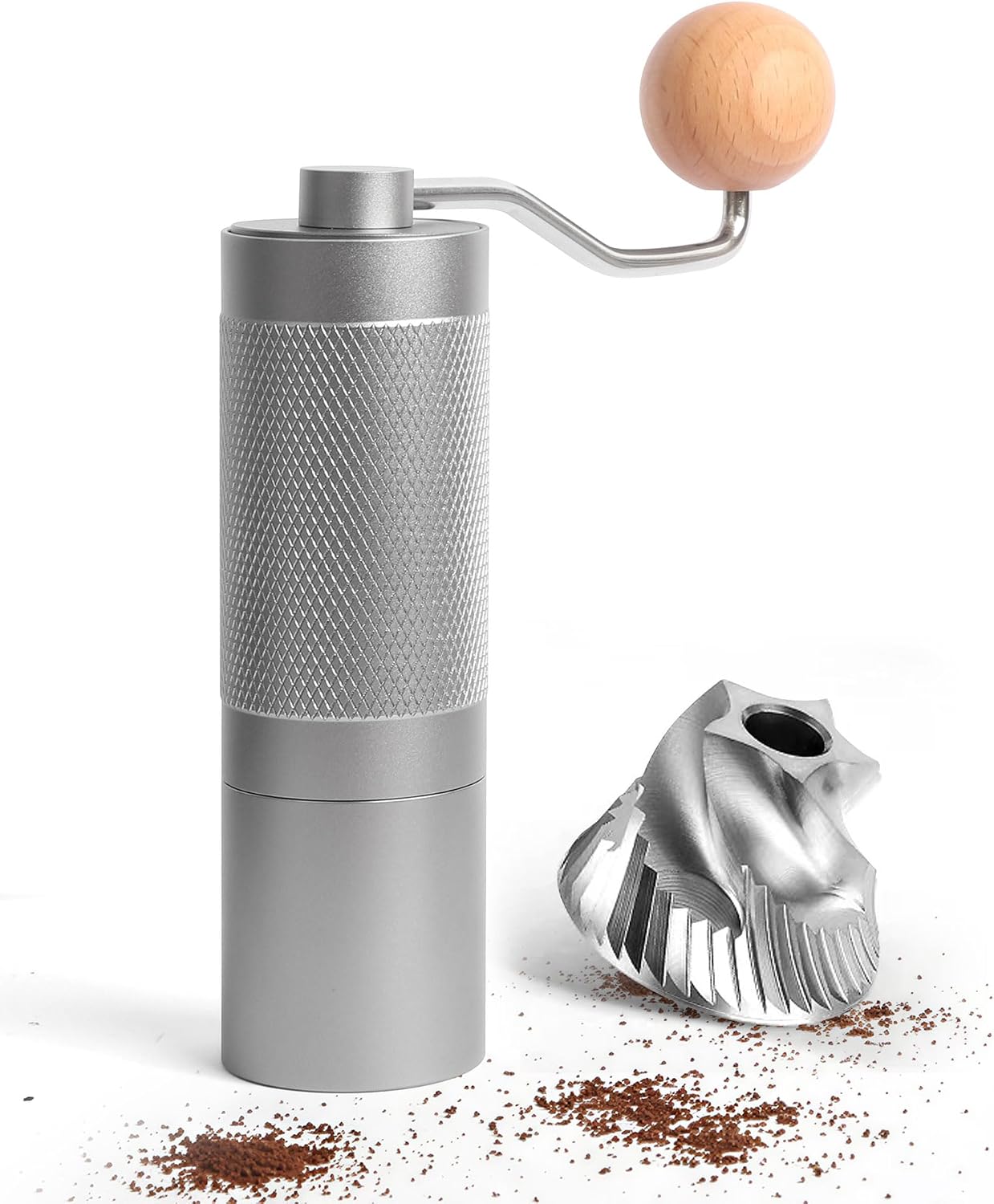 Pro Manual Coffee Grinder Stainless Steel Conical Burr With Adjustable Settings.Portable For Espresso, French press, Pour-over. All-metal, Plastic-free, Perfect For Travel camping