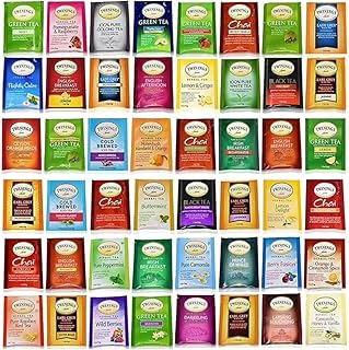 SNACKWAVE Tea Bags Sampler Assortment Variety Pack - 48 Count | Perfect Variety - Earl Grey, English Breakfast, Green, Black, Herbal and more - 48 Pack