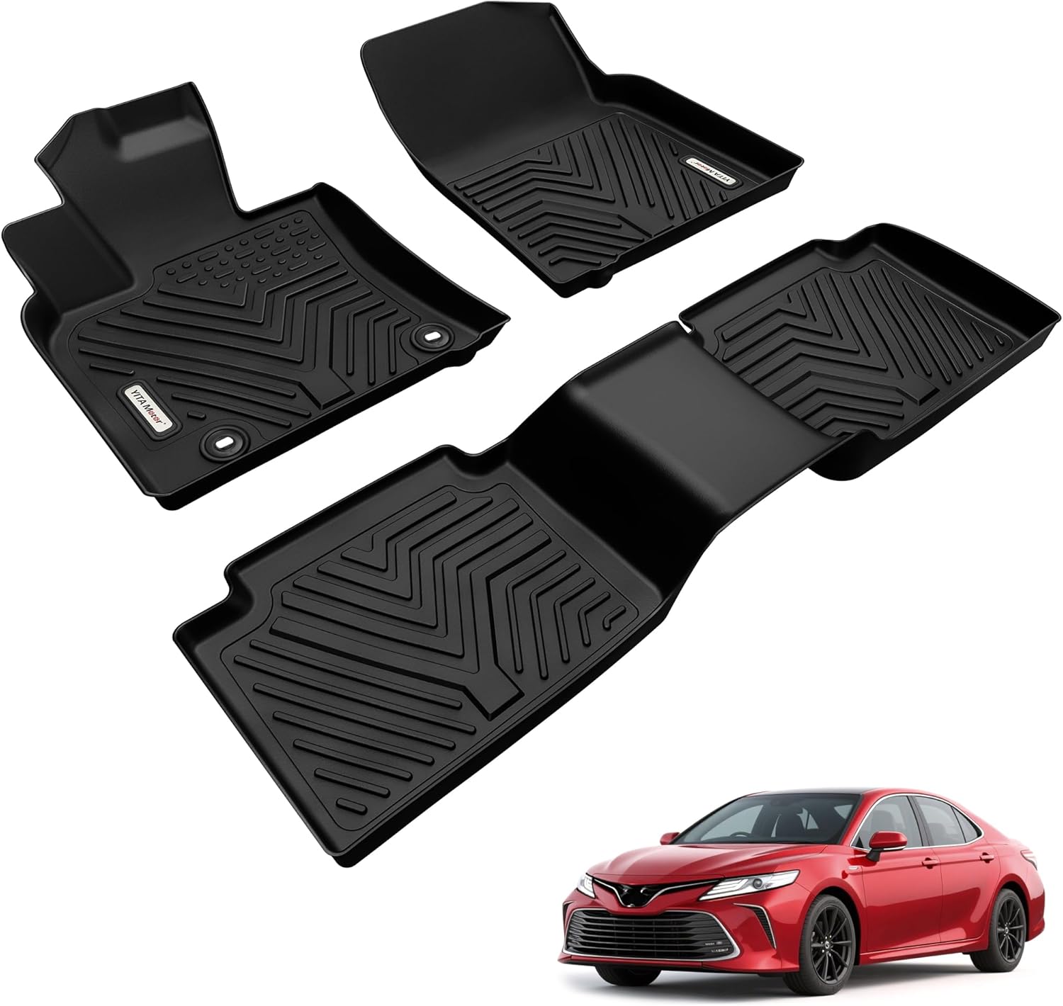 YITAMOTOR Floor Mats Compatible with 2018-2019 Toyota Camry, Excludes Hybrid Models, Custom Fit Floor Liners 1st & 2nd Row All-Weather Protection