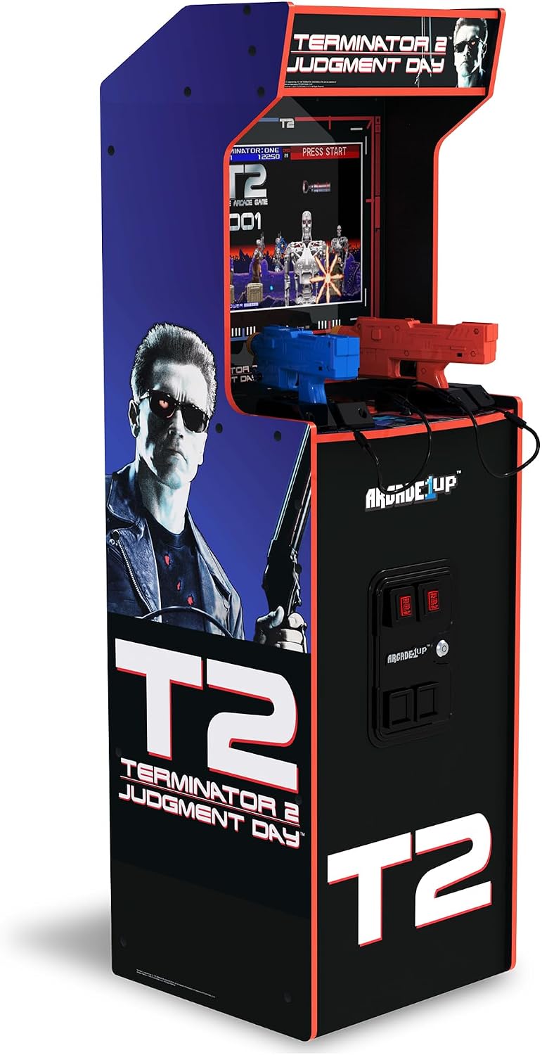 Arcade1Up Terminator 2 Deluxe Arcade Machine with Real-Feel Arcade Guns