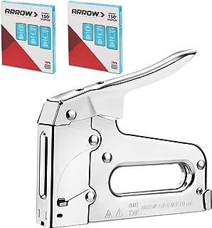 Arrow T50 Heavy Duty Staple Gun Kit, All Chrome Steel Stapler, with 3750 Pieces T50 1/4", 3/8", 1/2" Staples, for Upholstery Professional Projects