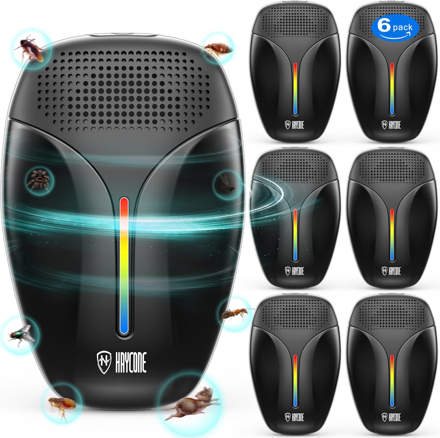 2025 Upgraded Version Ultrasonic Pest Repeller, Indoor Ultrasonic Repellent for Roach, Rodent, Mouse, Bugs, Mosquito, Mice, Spider, Ant,Electronic Plug in Pest Control,3 Mode Switching,6 Packs