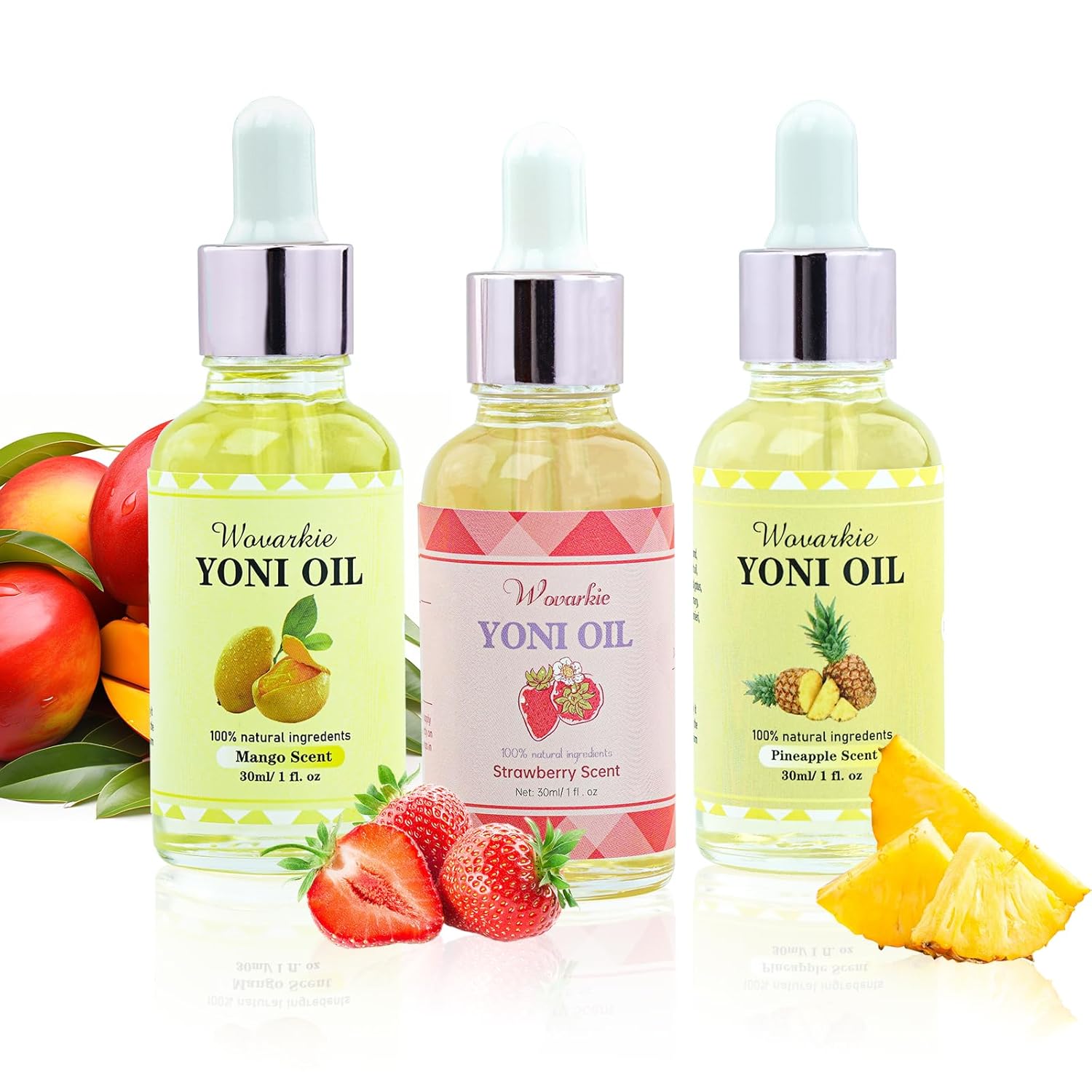 3 Packs Yoni Oil for Women, 100% Natural Feminine Oil Intimate Deodorant for Women, Eliminates Odor and Ph Balanced, Feminine Serum Made with Pure Natural Essential Oils (1 fl oz/30 ml)