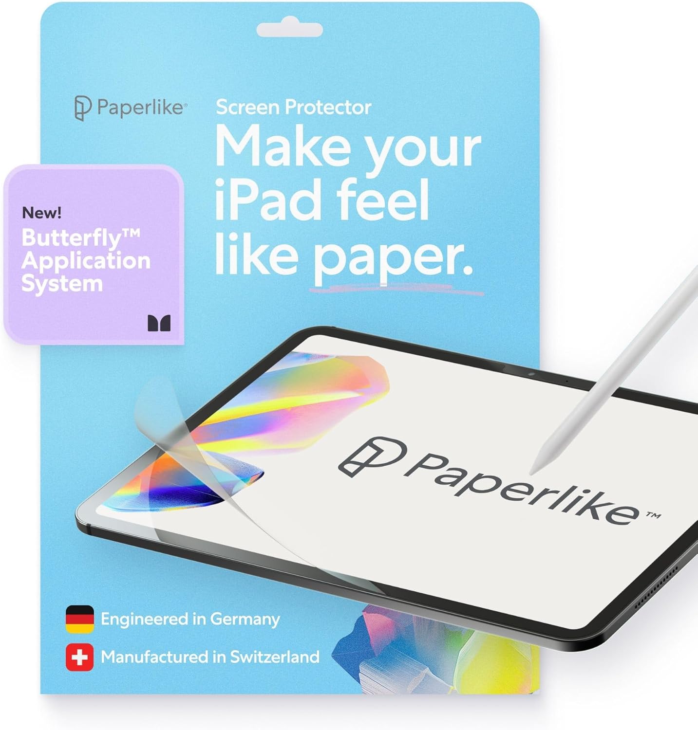 Paperlike® 3 Screen Protector (2x) for iPad Pro 11 inch (M5 / M4) – True Paper-Feel, Bubble-Free Install (Butterfly), Protects Pencil Tip