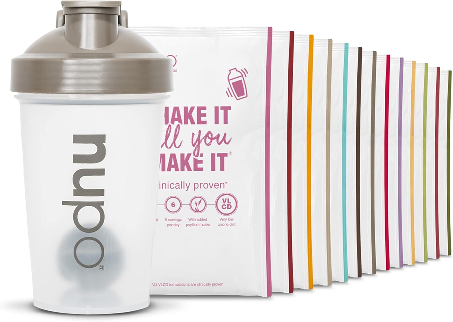 NUPO Diet Sample Set I Clinically Proven Total Meal Replacement for Weight Management I 1 x Shaker, 7 x Diet Shake, 3 x Soups, 5 x Meals I Low Calorie & GMO Free