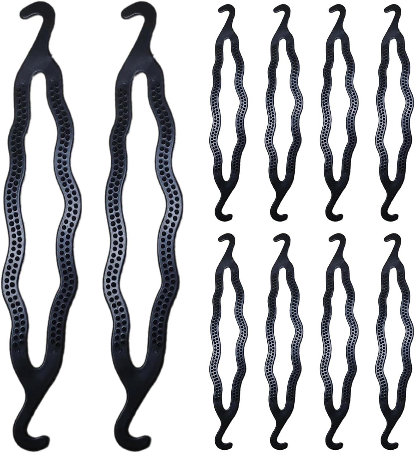 10 PCS Hair Bun Maker for Women Lazy Curler Clips Easy Magic Snap Roll Plastic Donut Maker for Women With Ties