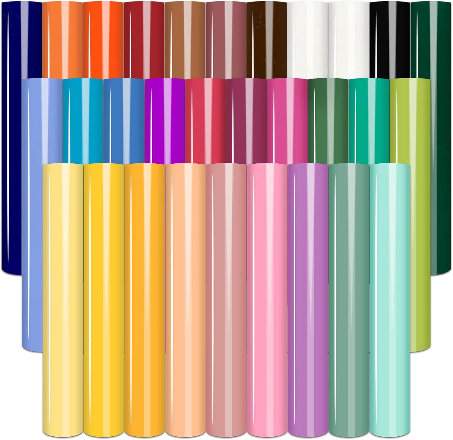 Tintnut Puff Vinyl Heat Transfer - 30 Sheets 12 x 10inches 3D Foaming Puff HTV Colorful Puffy HTV Iron on Vinyl for T-Shirts DIY Compatible with Cricut or Silhouette Cameo