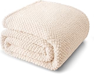 Whale Flotilla King Size Fuzzy Fleece Blanket for Bed, 90x104 Inch Fluffy Warm Soft Jacquard Blankets for All Season, Lightweight and Cozy, Ivory