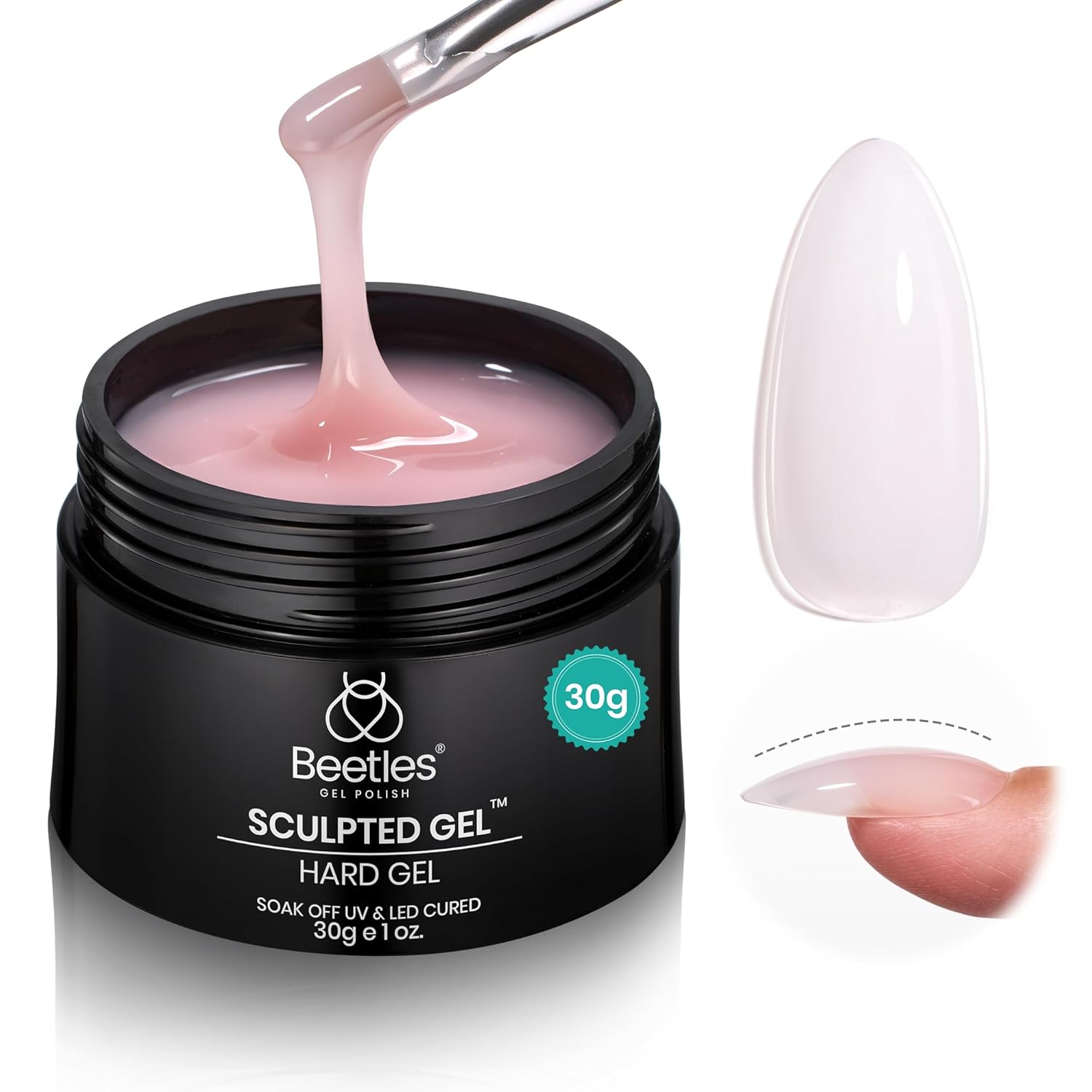 Beetles Builder Gel Nude Pink Sculpted Gel High Hardness for Nail Extension Broken Nail Repair Protection Durable for Home Salon UV LED Lamp Cured Nail DIY Art Manicure 1 OZ