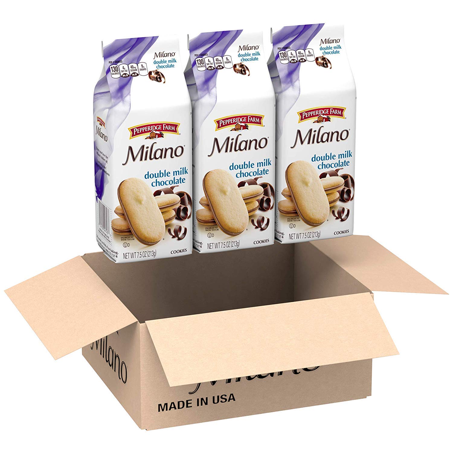 Pepperidge Farm Milano Cookies, Double Milk Chocolate, 7.5 Ounce (Pack of 3)