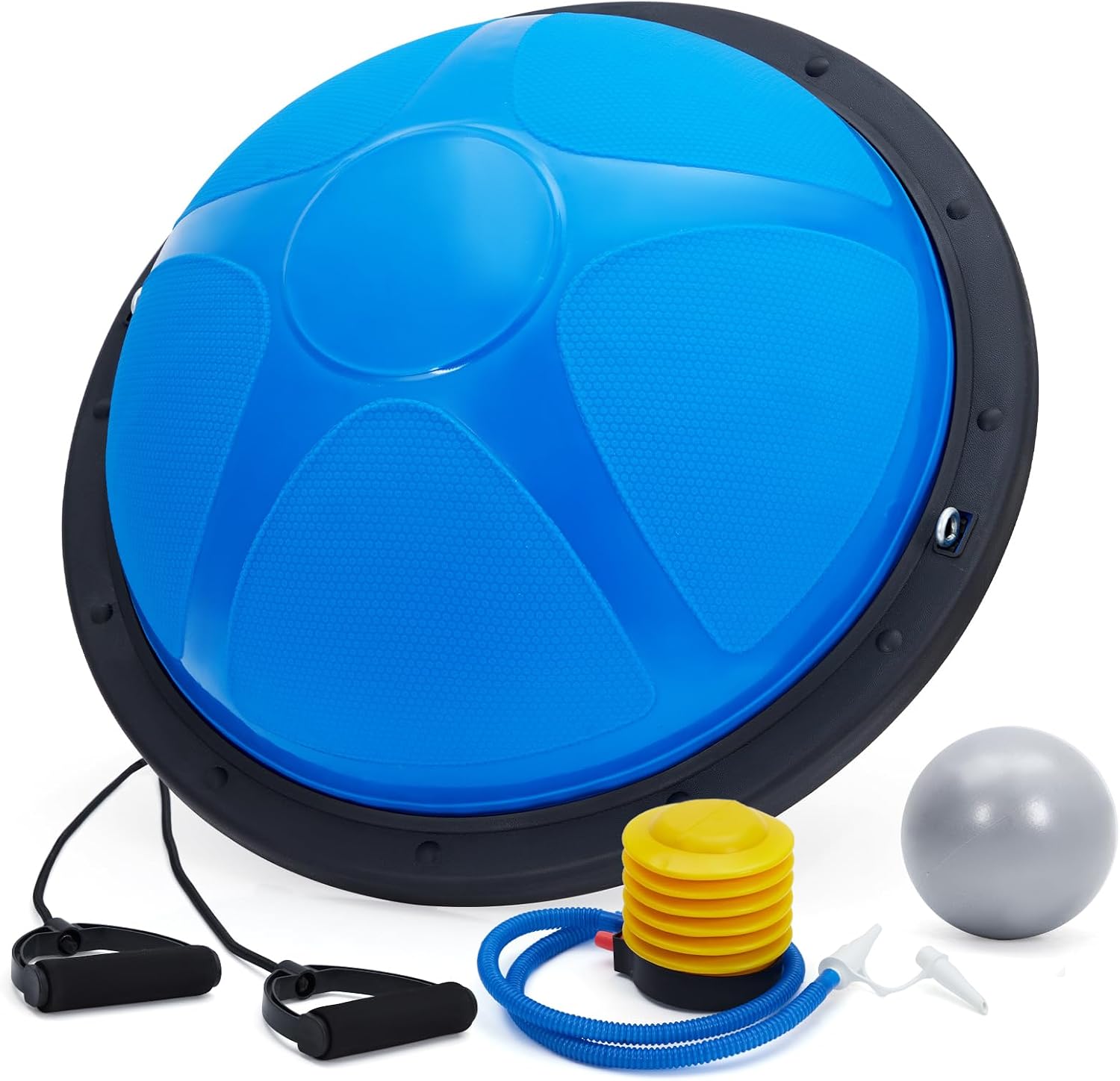 23" Half Exercise Ball Trainer, Balance Ball Trainer, 1600 Lbs Yoga Ball | With Resistance Bands, for Strength Training, Stability Gear for Home Gym Body Workout & Pilates Equipment