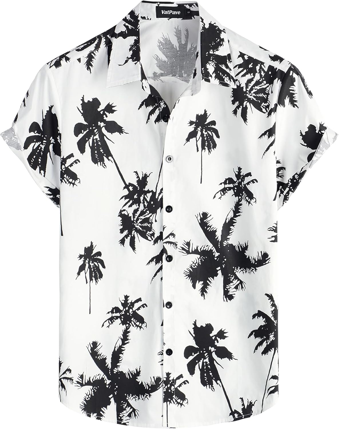 VATPAVE Mens 100% Cotton Hawaiian Flower Shirts Button Down Short Sleeve Beach Shirts Summer Casual Aloha Shirts