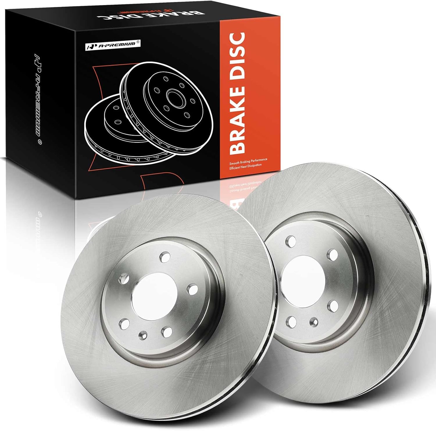 A-Premium 12.60 inch (320mm) Front Vented Disc Brake Rotors Compatible with Select Audi Models - A4 2012-2016, A4 Quattro, Q5, A5, A5 Quattro, A6, A6 Quattro, A7 Quattro, allroad, S5, 2-PC Set