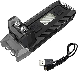 Nitecore Thumb 85 Lumens USB Rechargeable White & Red LED Keychain Light - Tiltable Work Light with Clip and a LumenTac USB Charging Cable