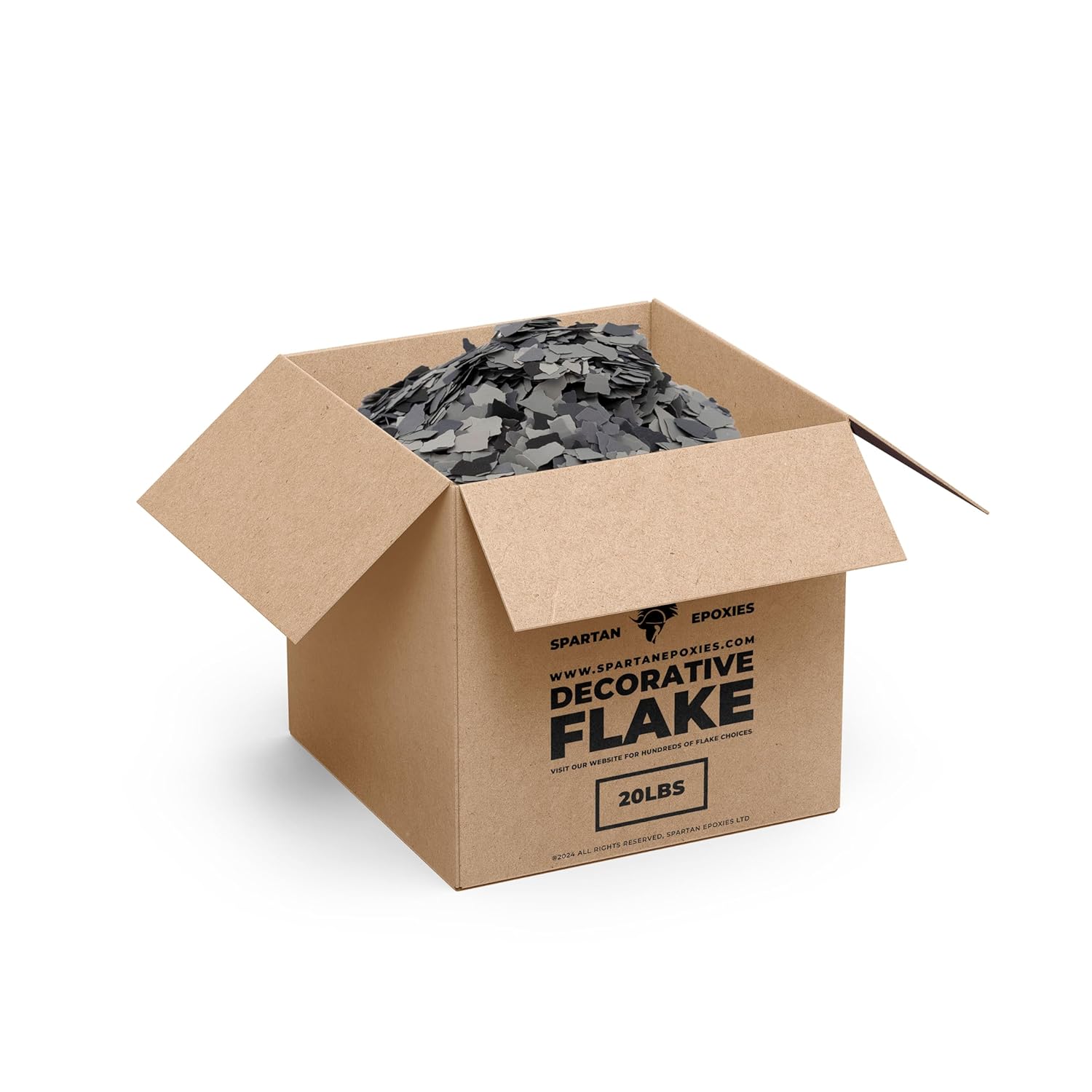 Epoxy Flake - 20lb and 40lb Boxes, Choose from 21 Blends Including Marble and Hybrid Flakes, USA Made, Ideal for Garages, Basements, Shops, and More (Nightfall, 20lb Box)