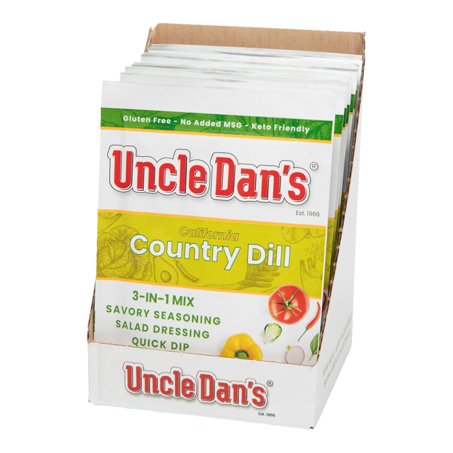 Uncle Dan's California Country Dill | Singles Case – 12 Count (Pack of 1)