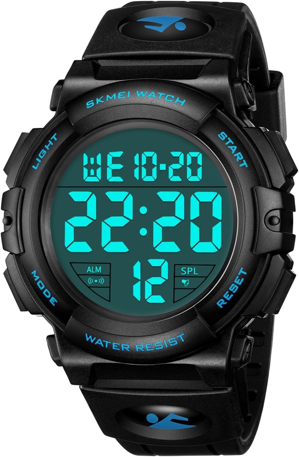 CIVO Mens Digital Sports Watches Military Big Numbers 50M Waterproof Large Face Army Wrist Watch LED Back Light Casual Watch for Men Rubber