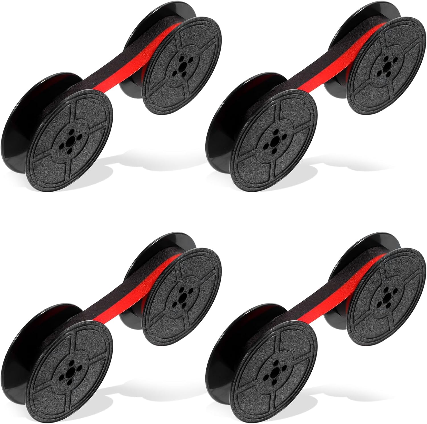 Giantree 4 PCS Universal Typewriter Ribbon Twin Spool Replacement, Typewriter Ink Ribbon for Most Typewriters(Black, Red)