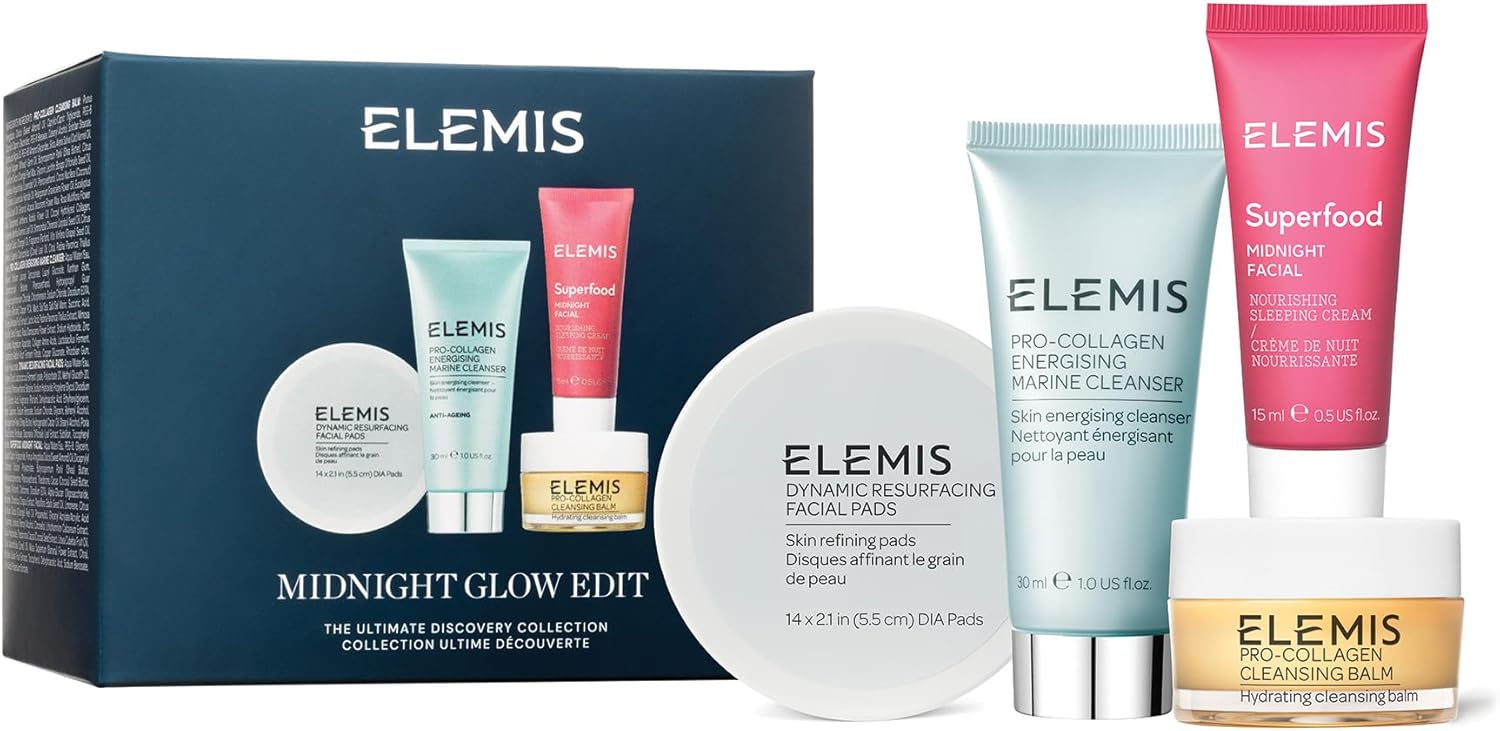 ELEMIS Midnight Glow Gift Set – Luxury Skincare Gift Set for Women – Radiant Glow Essentials for Face – Perfect Holiday, Birthday or Self-Care Gift