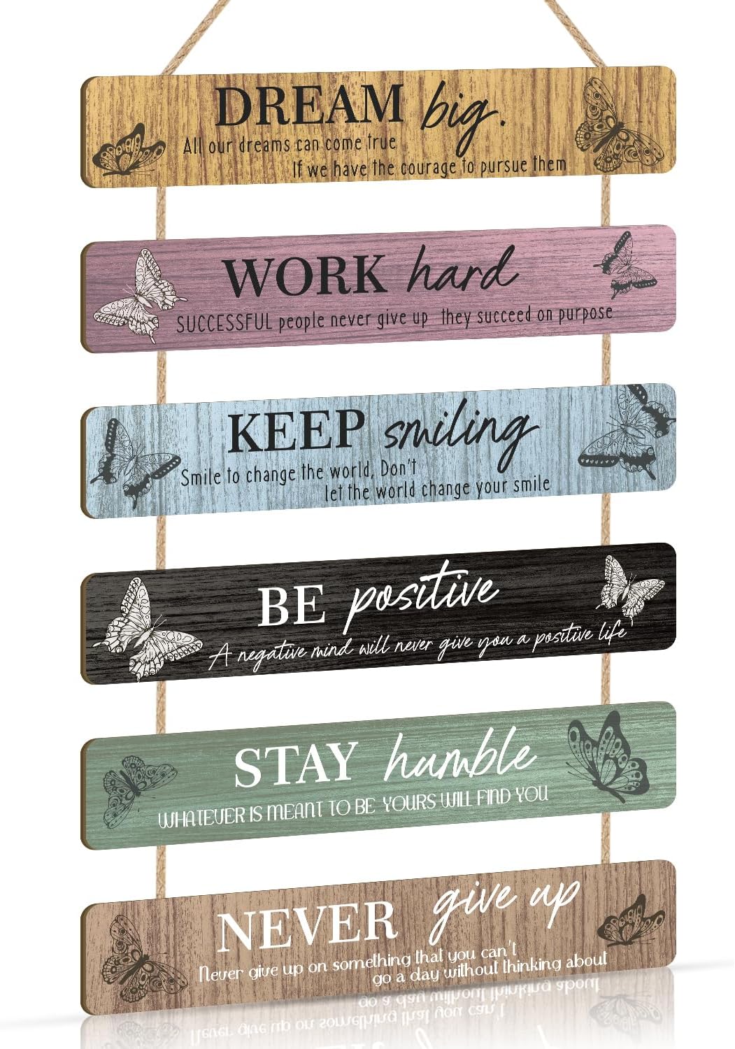 HPUINB Inspirational Quotes Motivational Decor Family Wall Art, Wood Rainbow Office Wall Art for Nursery, Positive Decor for Kids Bedroom (Dream Big)