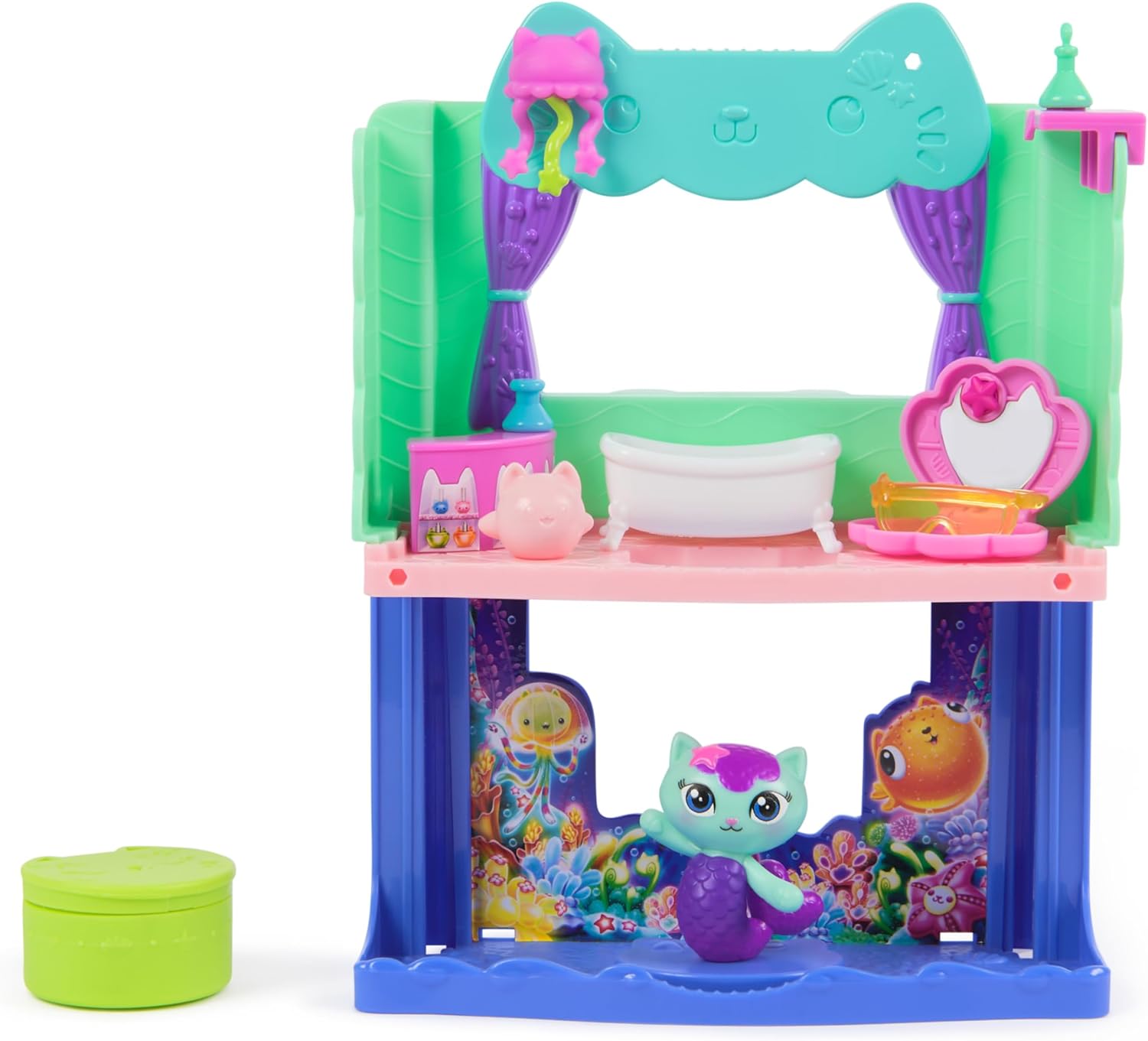 Gabby's Dollhouse: The Movie, MerCat's Spa-wesome Bathroom, Toy Figure, doll's house accessories & Surprise Toy, Kids Toys for Girls & Boys Ages 3 and Up