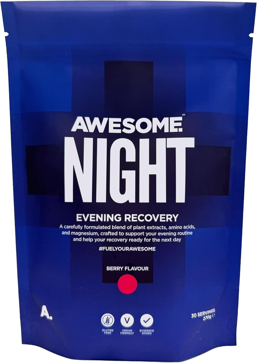 Awesome Supplements - Sleep Supplement - Night Recovery Berry Flavor, 270g