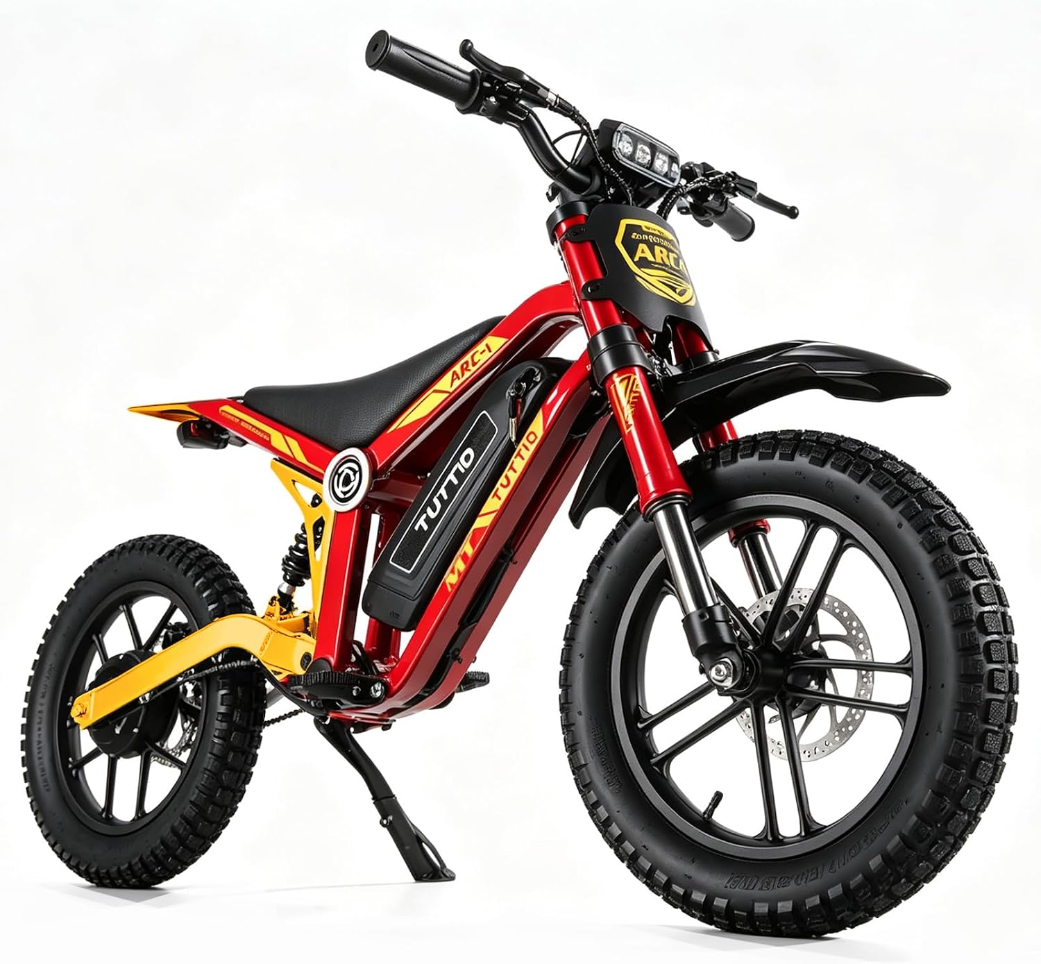 Tuttio ARC-I 36V Electric Dirt Bike for Kids 5-8, 22MPH 750W Mini Dirt Bike | 25 Miles, Adjustable 5 Modes Electric Motor, 16" Sturdy Tires Off-Road Ebike, Dual Suspension & Disc Brake, Max Weight 165LBS