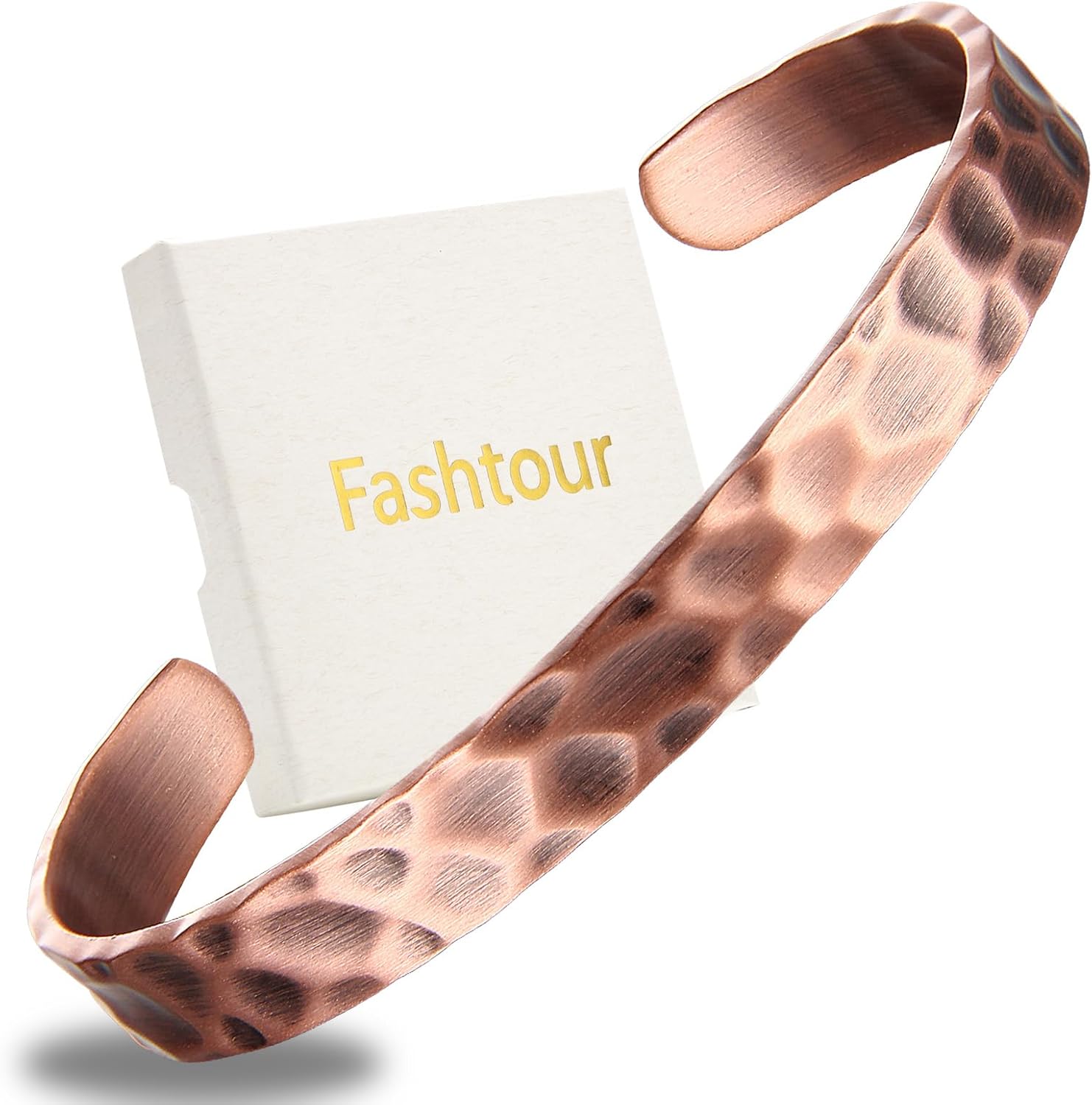 Pure Copper Bracelet – Copper Bracelet for Men & Women – 100% Solid, Raw & Uncoated Handmade Hammered Tibetan Cuff Bangle