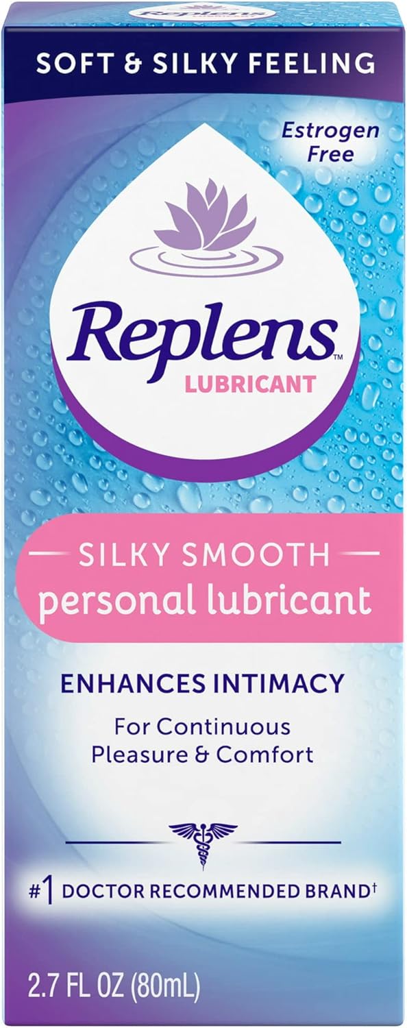 Replens Silky Smooth Personal Lubricant, Estrogen Free, Enhances Intimacy, 2.7 fl oz (Pack of 6)