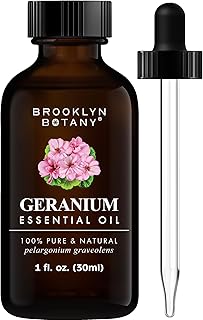 Brooklyn Botany Geranium Essential Oil – 100% Pure and Natural – Premium Grade Oil with Dropper - for Aromatherapy and Diffuser - 1 Fl Oz
