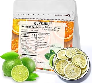 Dried Lime Slices 3.5 Oz/100g Dehydrated Limes for Cocktails Old Fashioned Drink Garnish,No Sugar Fresh Dry citrus Chips for Fruit Tea Baking Cooking